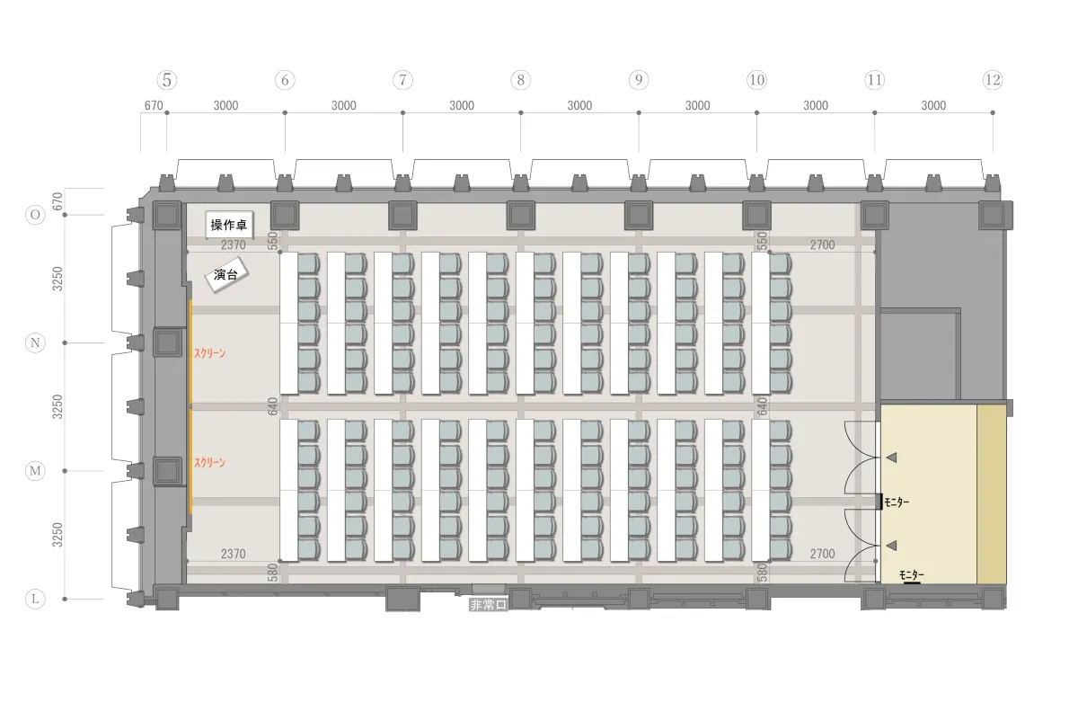 スクール形式（132名）のレイアウト