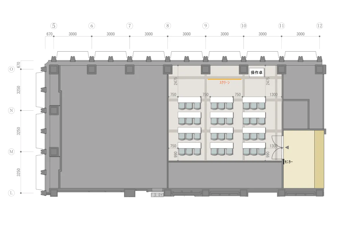 コンファレンスA-2 スクール形式のレイアウト
