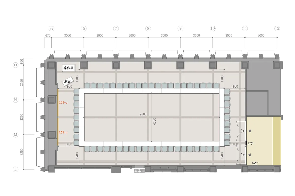 口の字形式（60名）のレイアウト