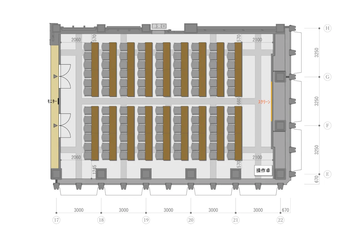 スクール形式（108名）のレイアウト