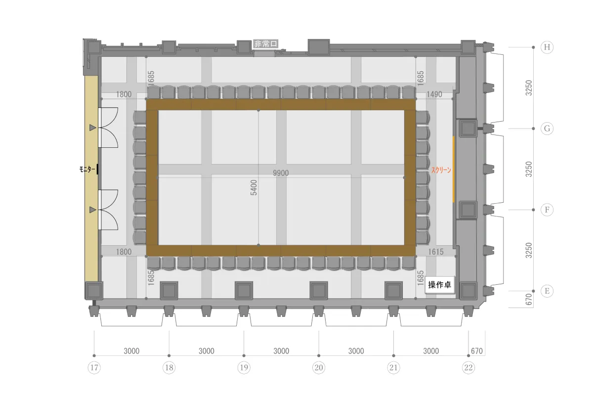 口の字形式（54名）のレイアウト
